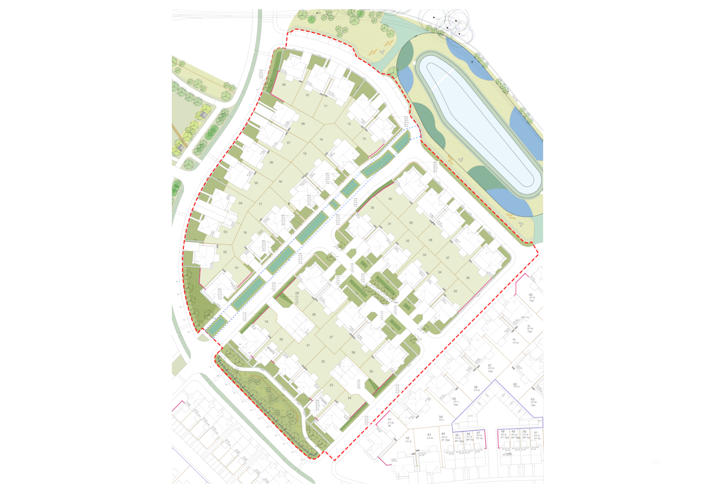 Craighall Village residential landscape design, Millerhill Midlothian — Cala Homes
